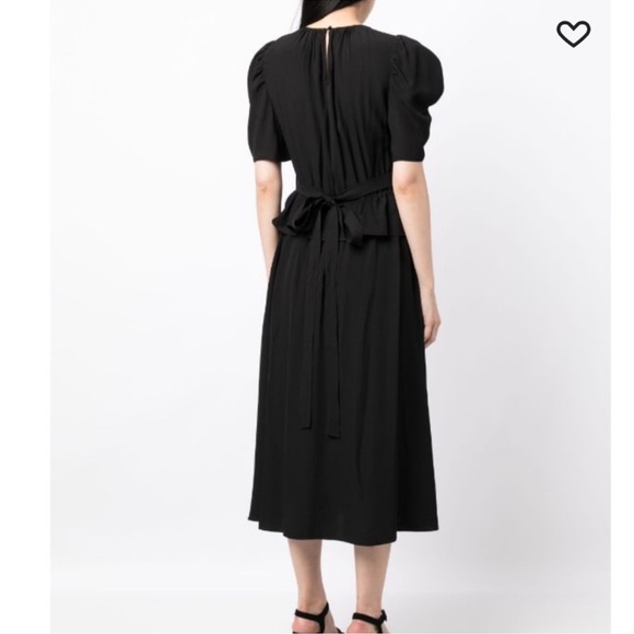 Ulla Johnson Marion Puff Sleeve Belted Peplum Midi Dress - Picture 7 of 12